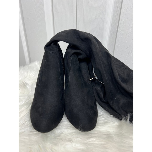 Journee Collection Women's Maya Block Heel Over the Knee Boots Black Size 7 - Picture 3 of 14